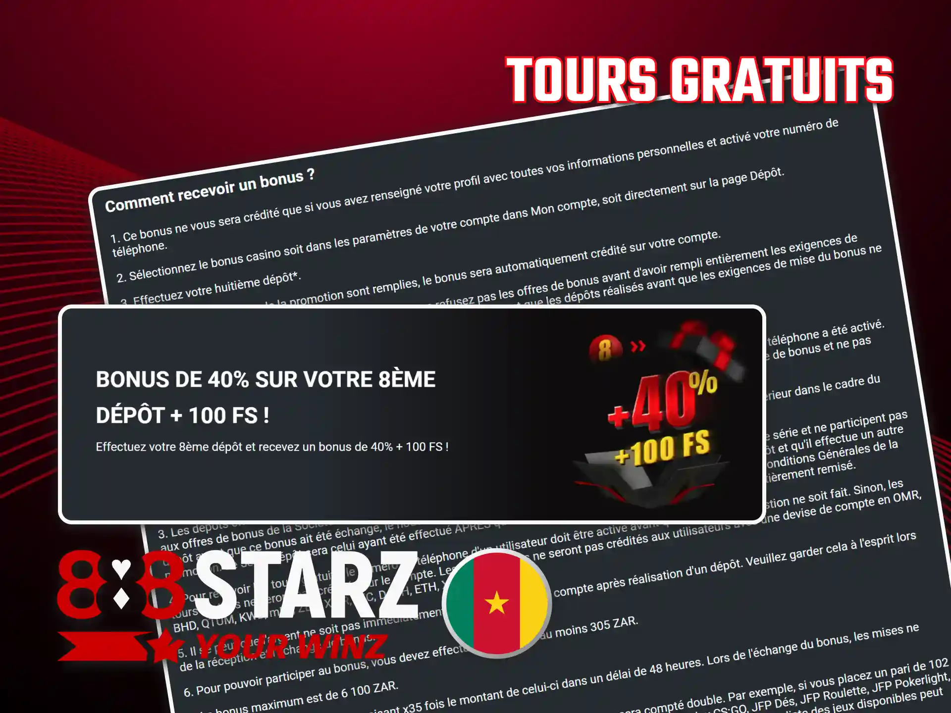 Activez le bonus casino pour recevez tours gratuits sur 888starz.