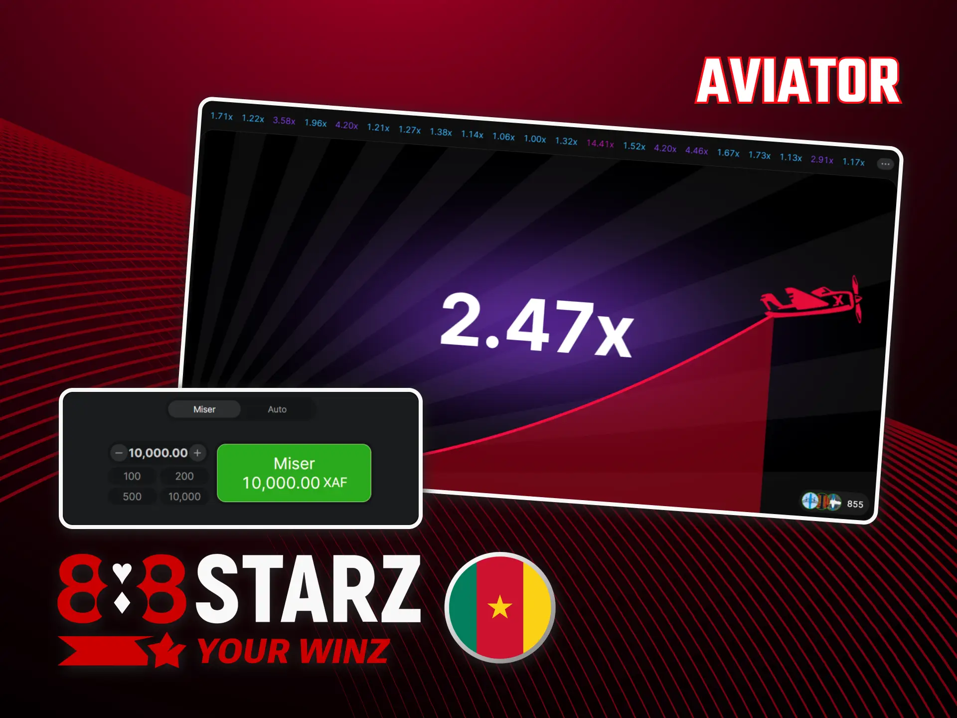 Jouez au jeu crash Aviator en ligne sur 888starz officiel.