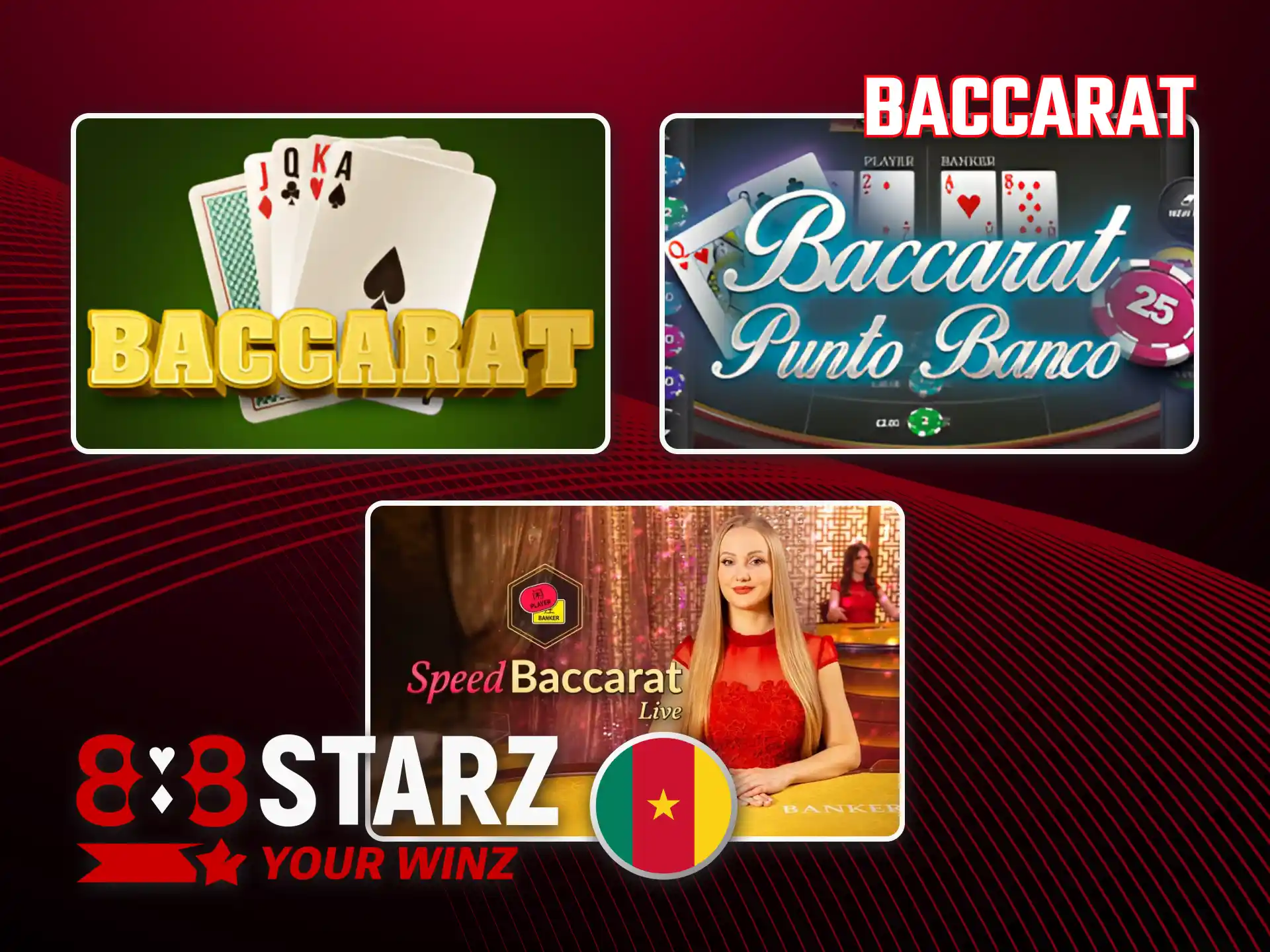 Profitez du gameplay rapide du baccarat au casino 888starz Cameroun.