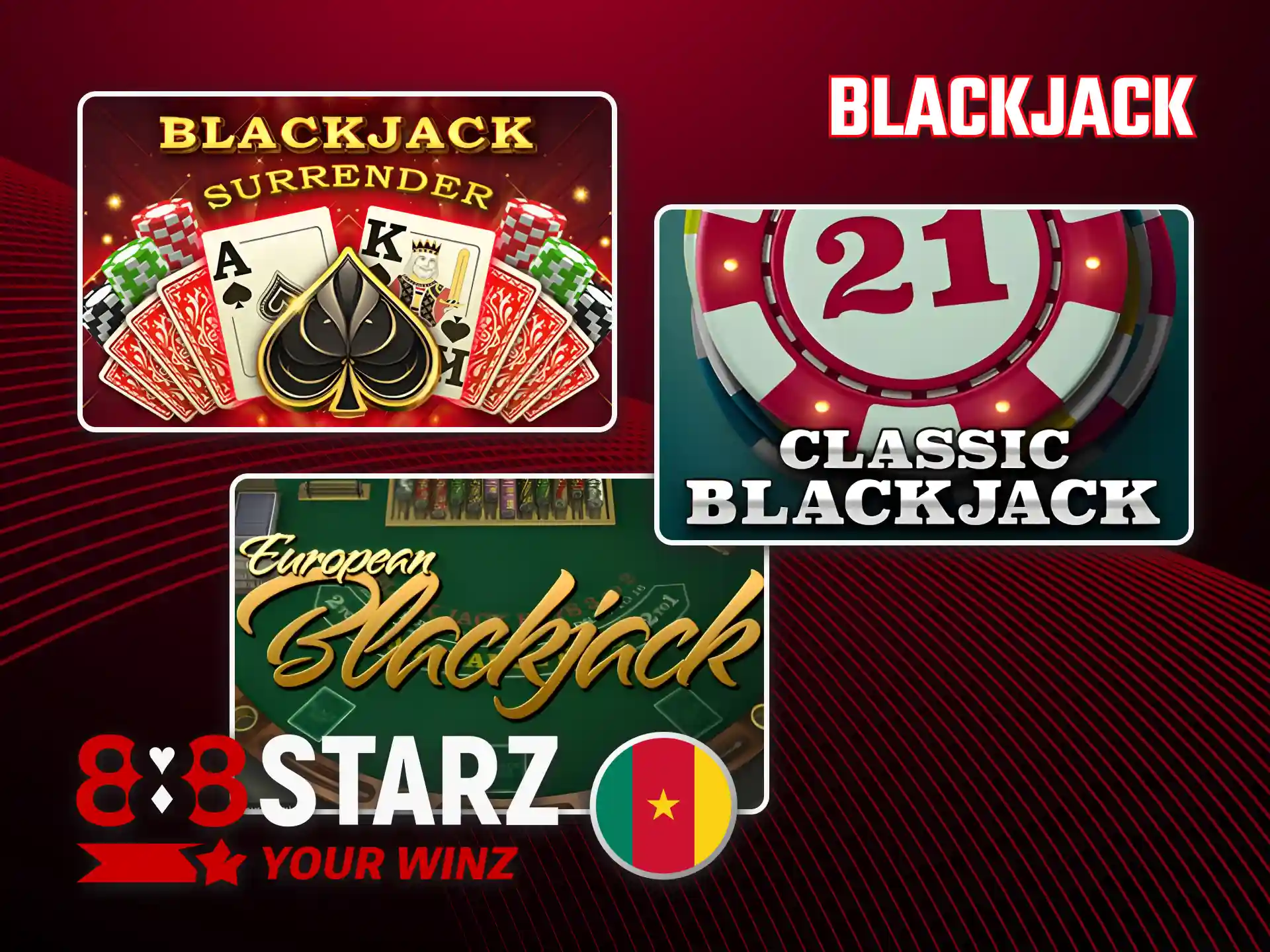 Jouez au blackjack pour battre le croupier sur 888starz Cameroun.