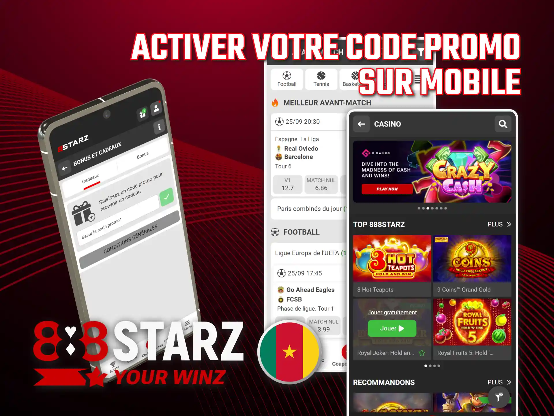 Utilisez le code promotionnel dans l'application 888starz pour les bonus.