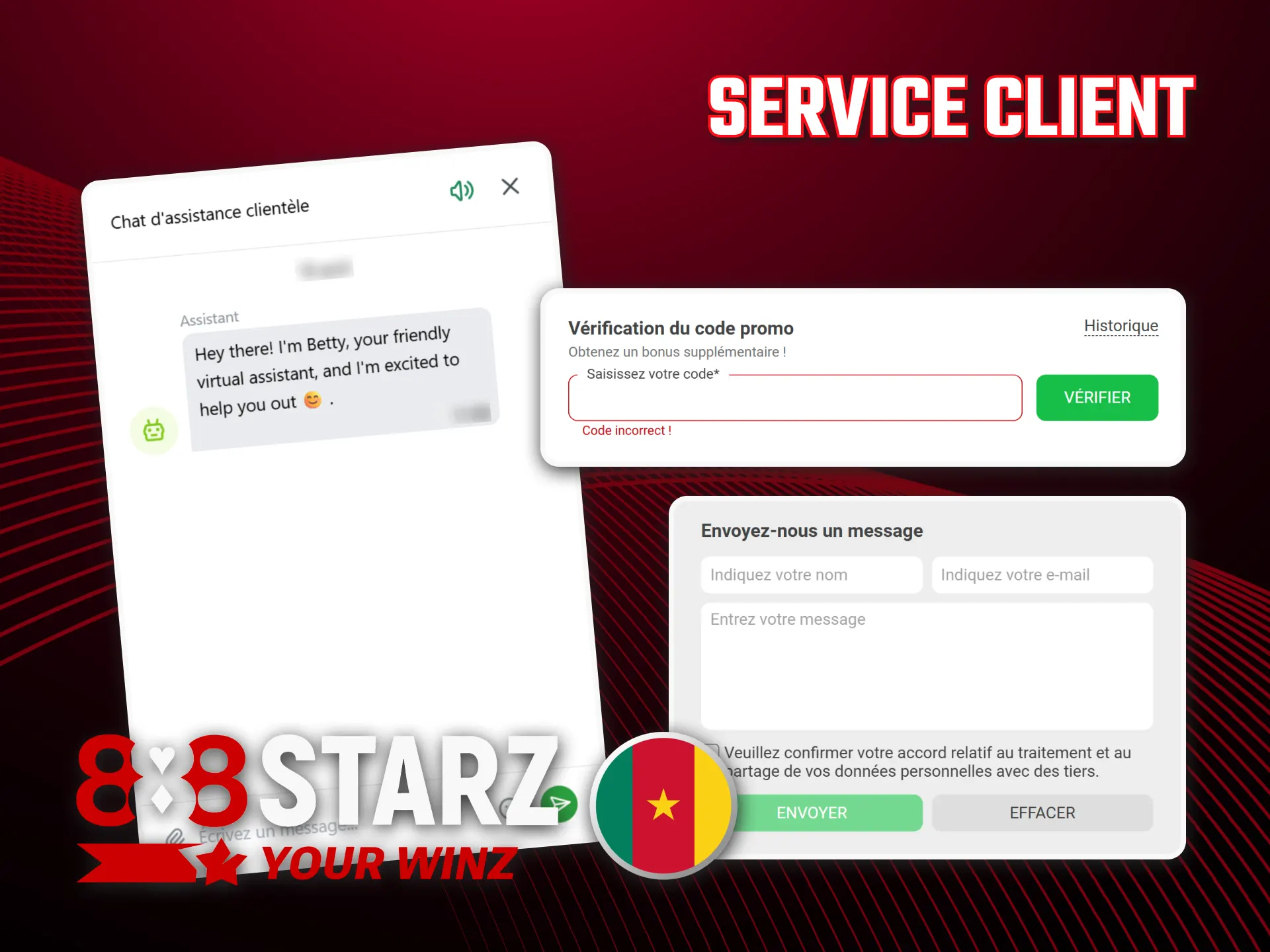 Obtenez de l'aide rapide avec les codes promotionnels 888starz Cameroon.