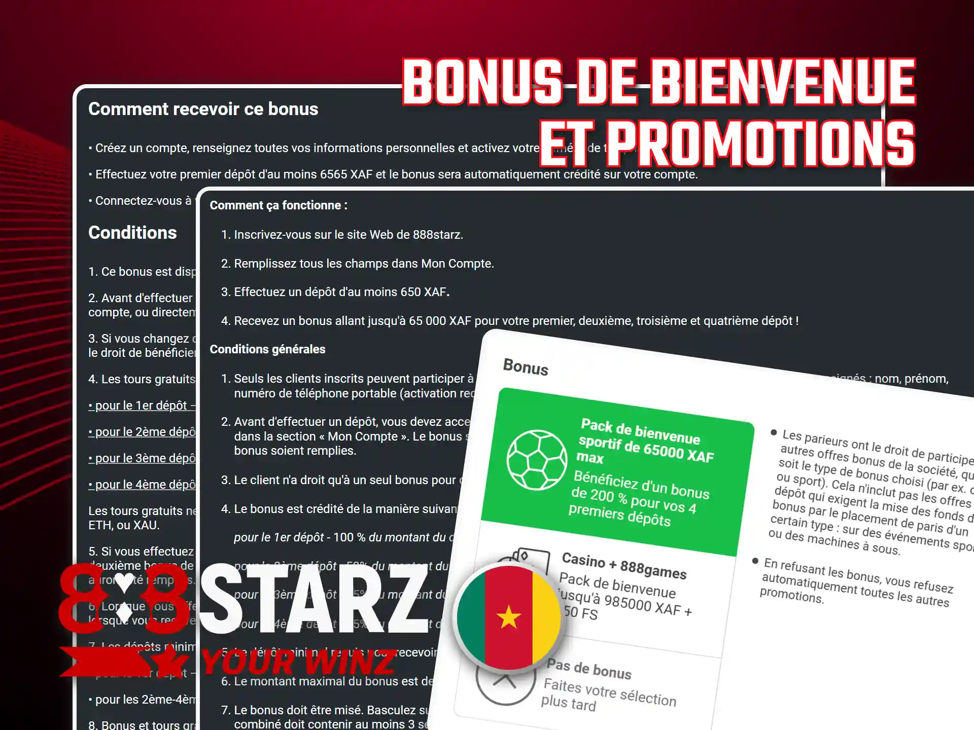 Obtenez un bonus de bienvenue sur 888starz Cameroun officiel.