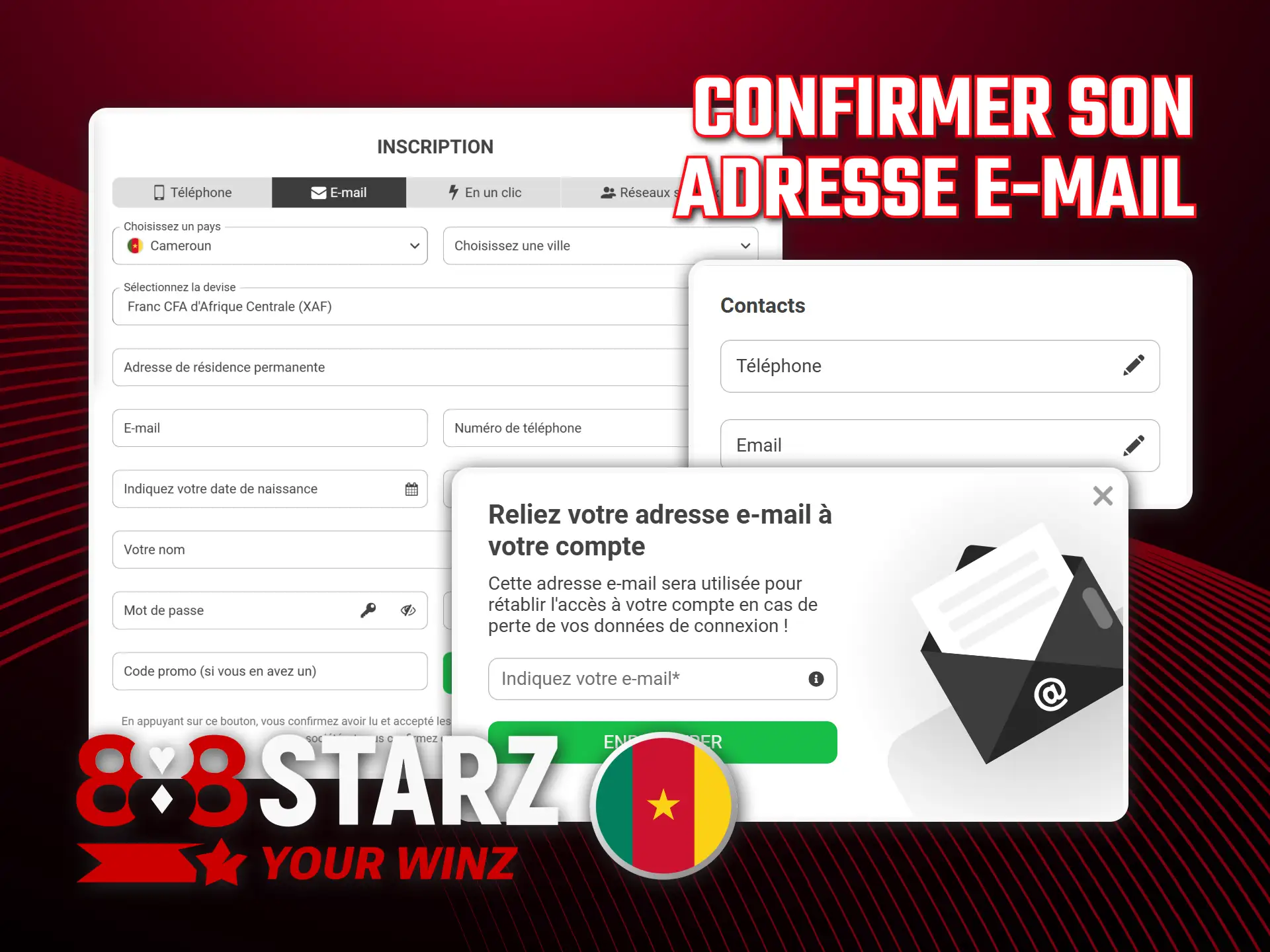 Sécurisez votre compte 888starz et vérifiez votre adresse e-mail.
