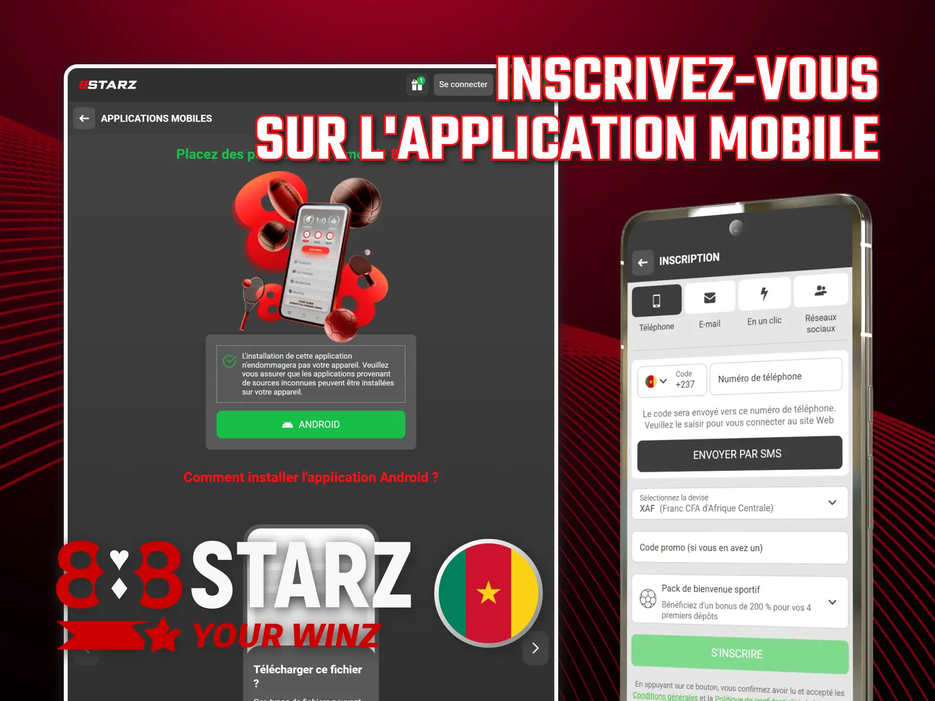 Créez votre compte 888starz après avoir téléchargé l'application mobile.