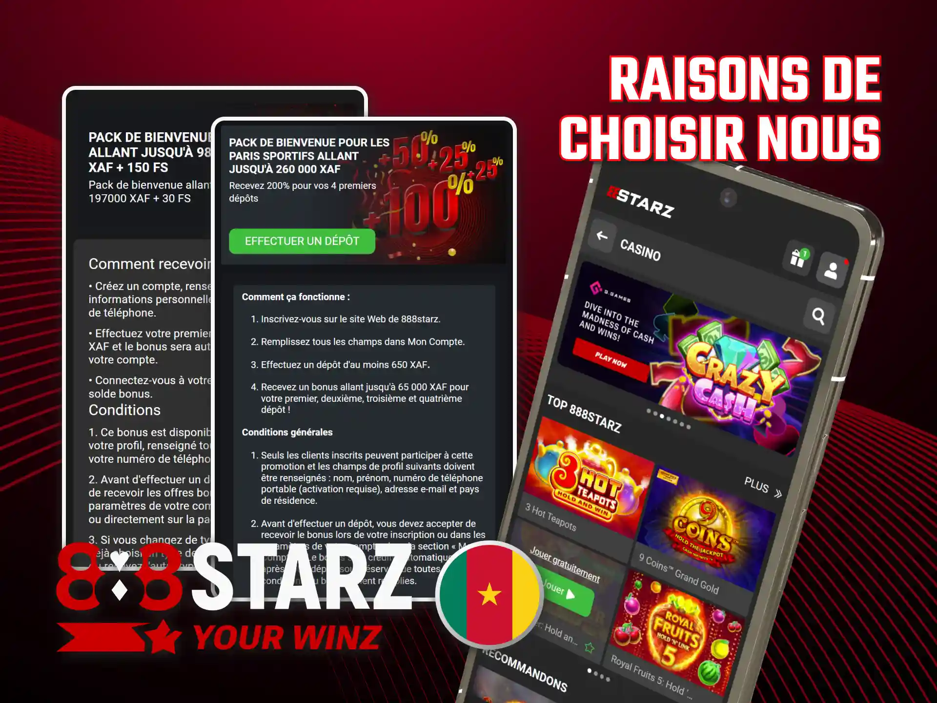 Découvrez les avantages de choisir 888starz Cameroun pour l'enregistrement.