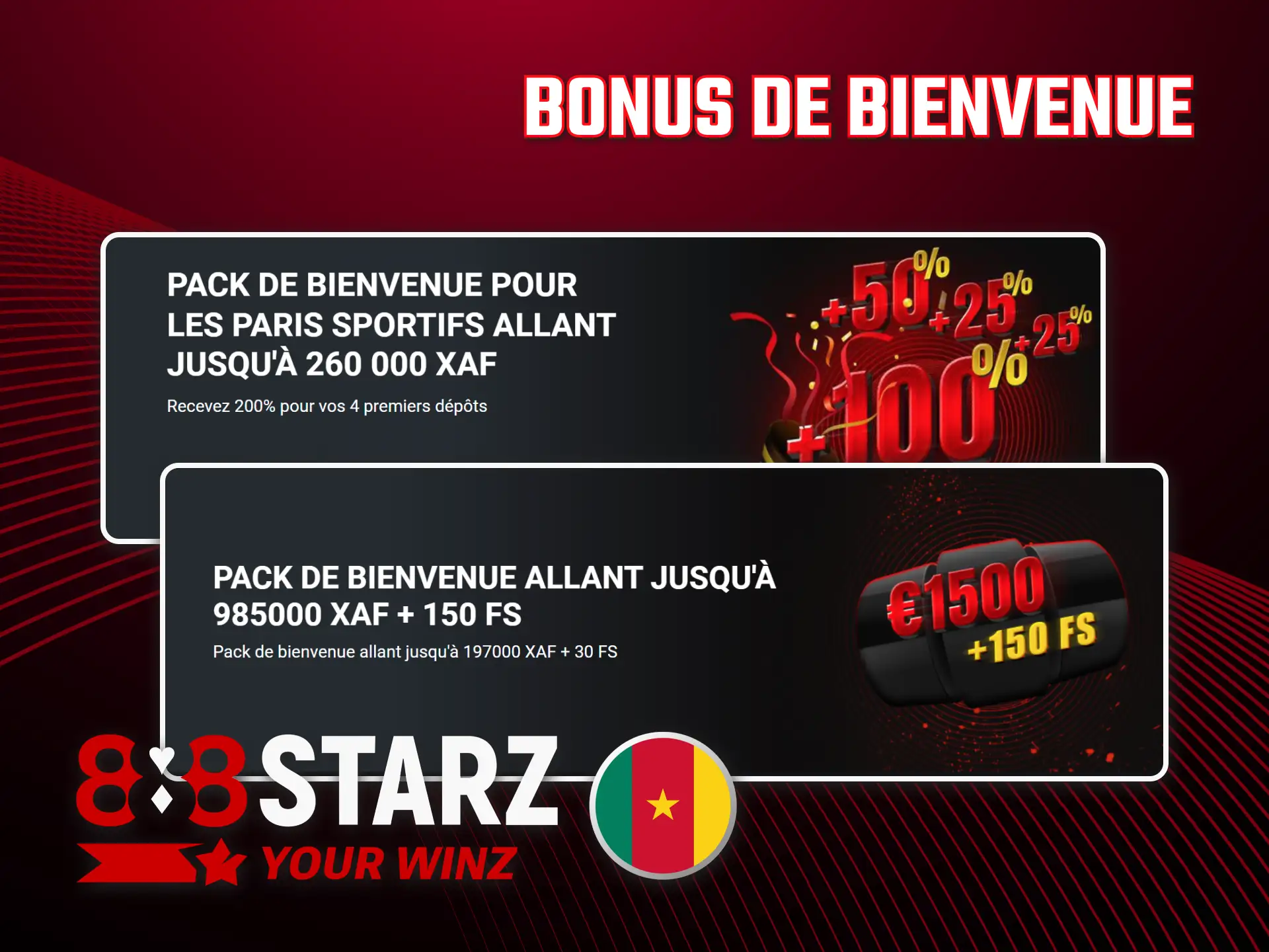Réclamez un généreux bonus de bienvenue 888starz Cameroun.