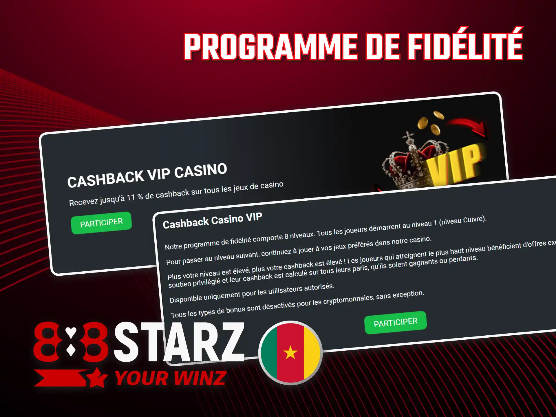 Obtenez des offres exclusives du programme VIP officiel de 888starz.