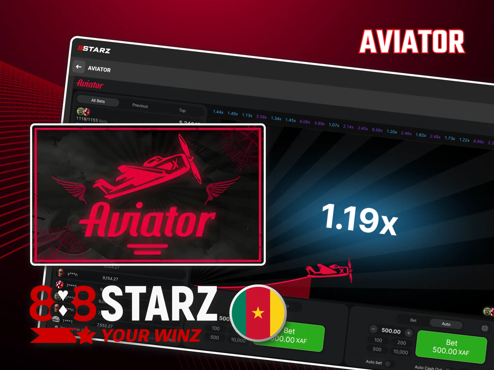 Encaissez avant que l'avion d'Aviator ne s'écrase sur 888starz Cameroun.