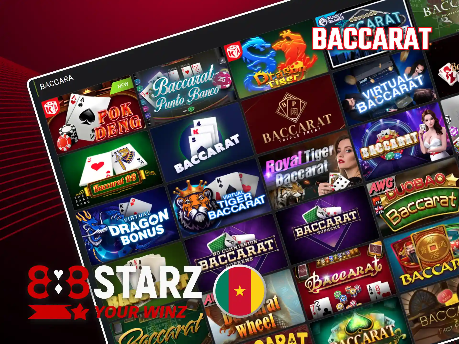 Pariez sur le jeu de baccarat et gagnez sur 888starz.