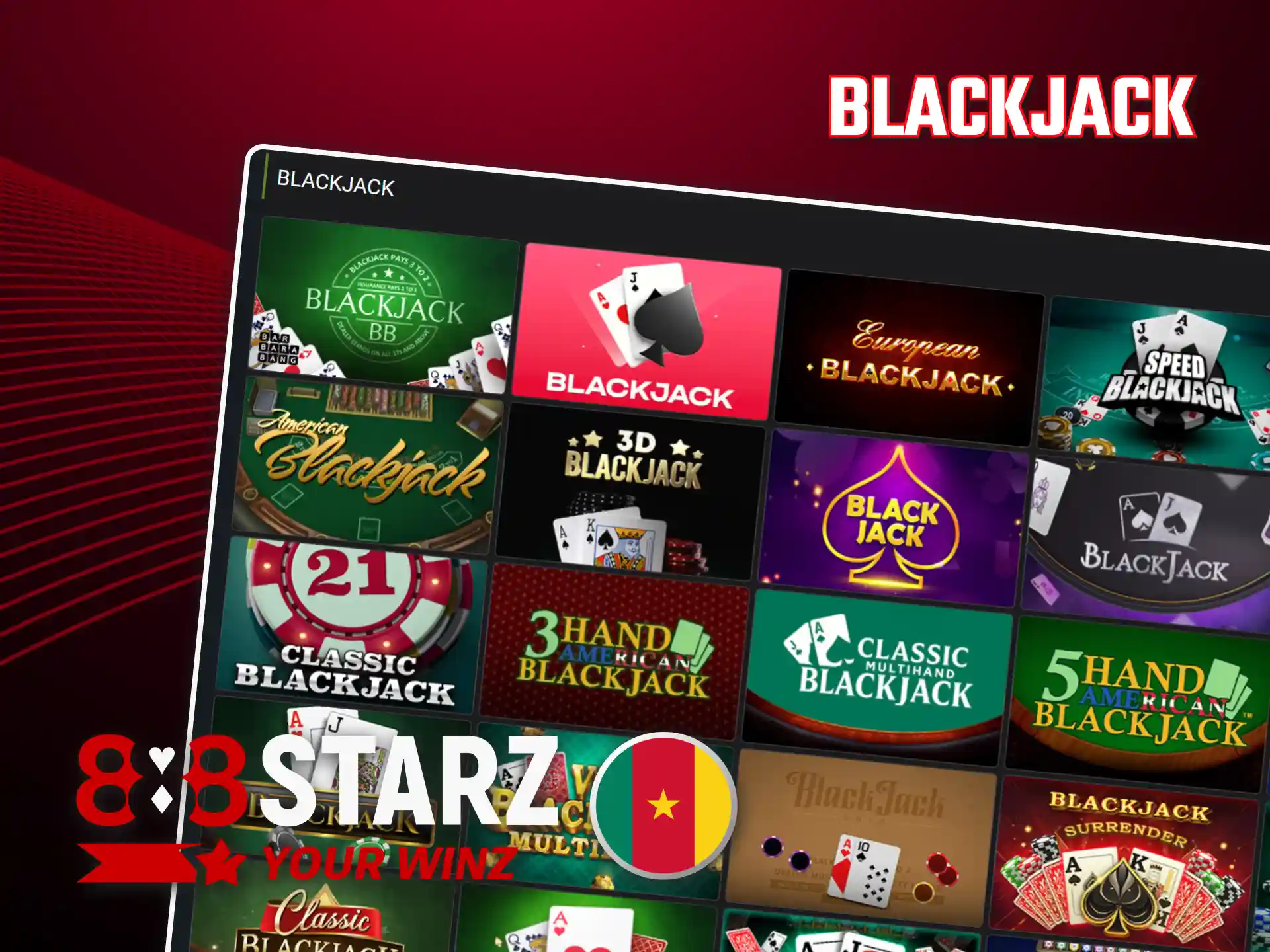 Battez le croupier de blackjack pour gagner chez 888starz Cameroun.