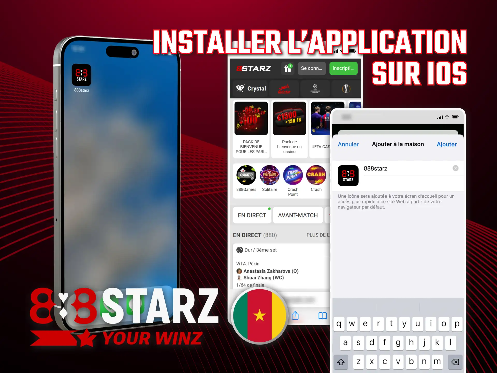 Installez l'application iOS 888starz sur votre appareil Apple compatible.