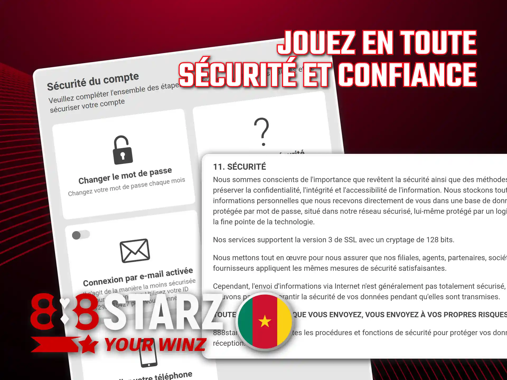 Protégez votre compte avec la sécurité des données de 888starz.