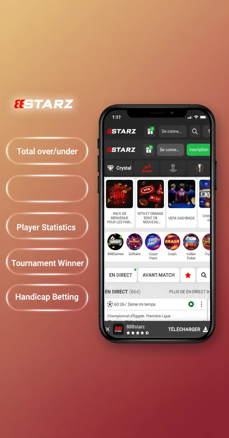 Infographie 888starz: types de paris — simple, combiné, système, handicap asiatique, plus/moins, les deux équipes marquent.